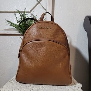 Michael Kors Abbey Brown Tan Medium Backpack